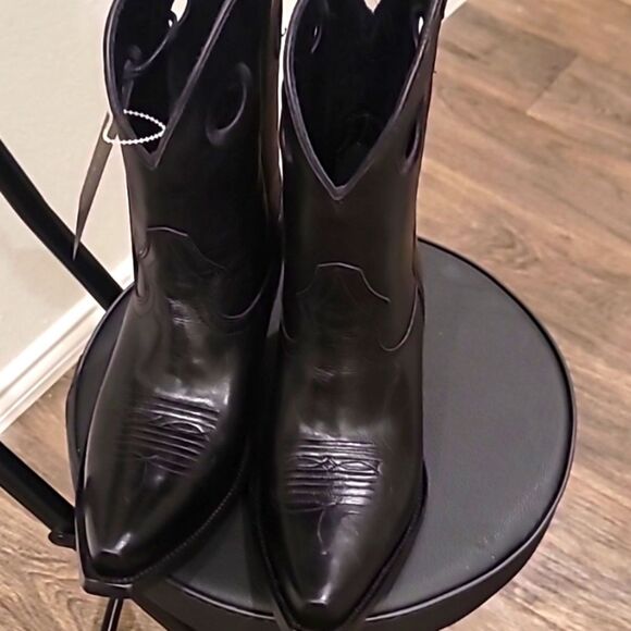 Black Star Matador Western Booties- Black - Picture 8 of 12